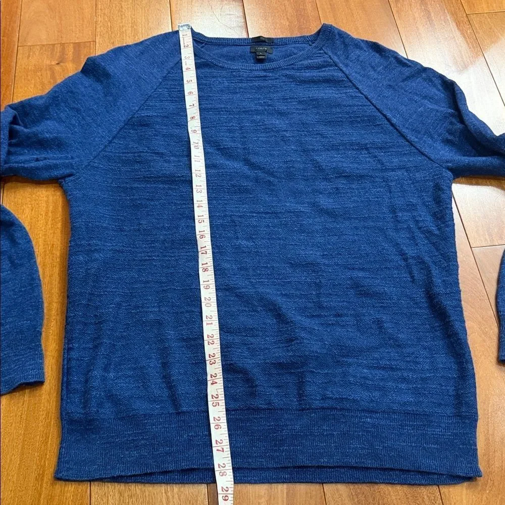 J. Crew Men's Deep Blue Crewneck Cotton Sweater Size L‎